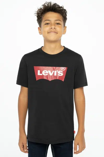Dětské tričko Levi's černá barva, s potiskem