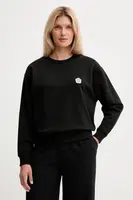 Bavlněná mikina Kenzo dámská, černá barva, s aplikací, FF52SW1804MF.99J