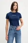Bavlněné tričko Guess Jeans dámské, modrá barva, W5GI41 KCTL1