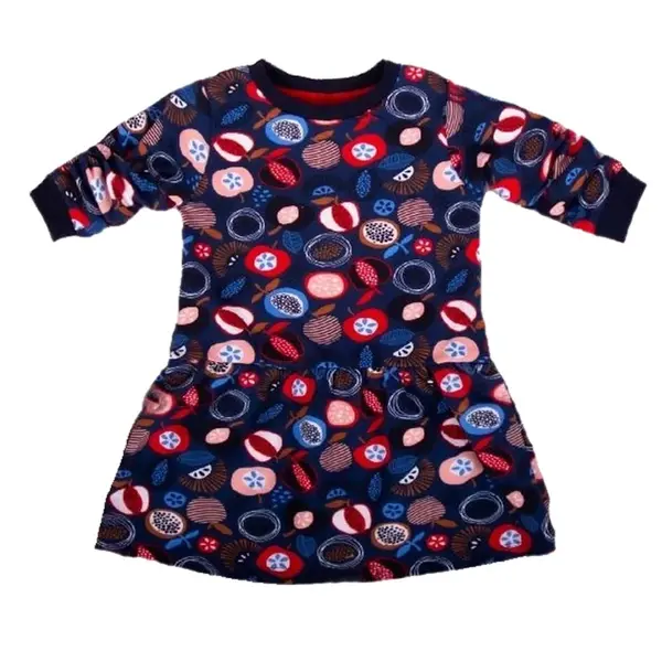 K-Baby Dívčí bavlněné šaty, Ovoce - granátové, vel. 74