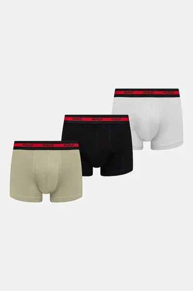 HUGO přiléhavé boxerky pánské bavlněné s elastanem 3-pack
