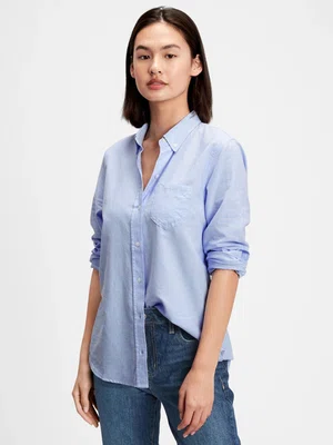 GAP Košile V-Fitted Boyfriend Oxf - Dámské