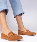 Gemre Brown elegant eco-suede loafers Palmarina