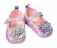 YO ! Kojenecké capáčky, balerínky Girl s Kytičkou, na suchý zip, neonové