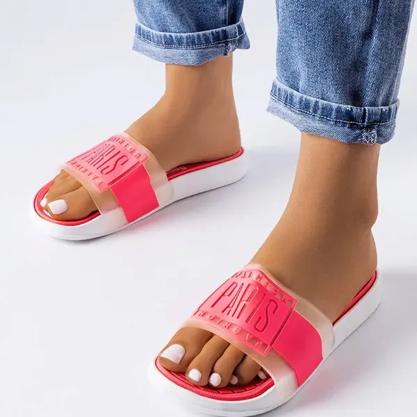 marka niezdefiniowana Pink rubber flip-flops Paris