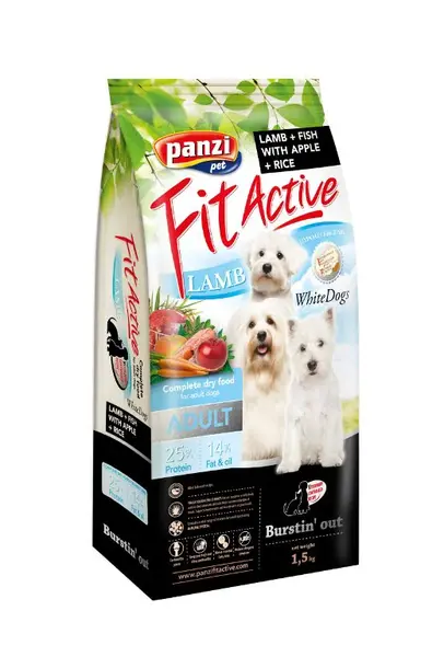 FitActive Hypoallergenic WhiteDogs Lamb, Fish & Apple, Rice 1,5 kg (308555)