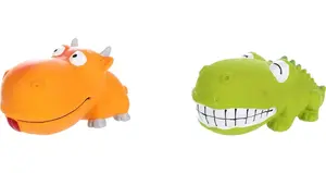 Flamingo latexová hračka - hlava krokodíla a hrocha 1 ks