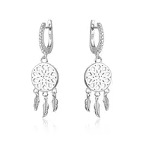 Beneto Strieborné náušnice so zirkónmi lapače snov AGUC1976