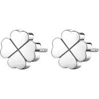 S'Agapõ Jemné oceľové náušnice štvorlístky CLICK SCK64