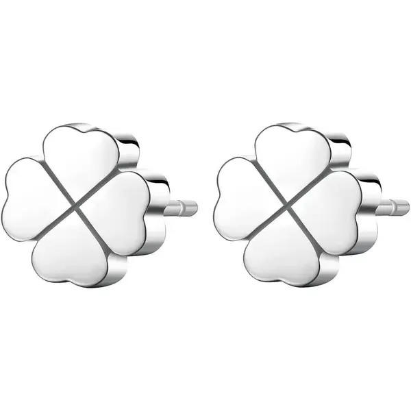 S'Agapõ Jemné oceľové náušnice štvorlístky CLICK SCK64