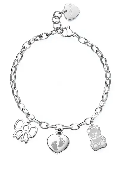 S'Agapõ Pôvabný oceľový náramok Narodenie bábätka Happy SHAR15