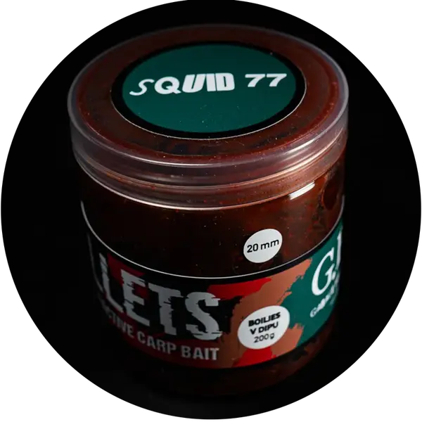 G.b.u. dipované boilies bullets squid 77 200 g - 20 mm