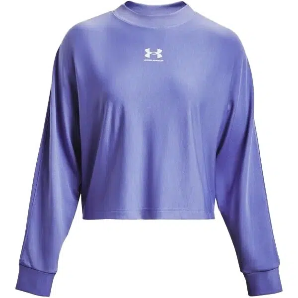 Under Armour UA RIVAL TERRY OVERSIZED CRW Dámske tréningové tričko, modrá, veľkosť M