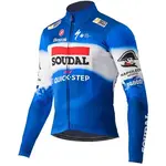 Castelli QUICK STEP LS THERMAL Pánsky cyklistický dres, modrá, veľkosť