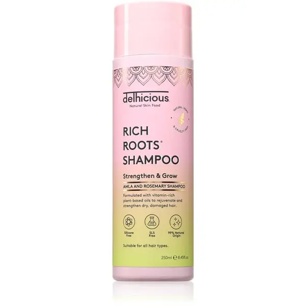 delhicious RICH ROOTS Strengthen & Moisturise Shampoo posilňujúci šampón s hydratačným účinkom 250 ml