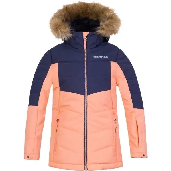 Hannah LEANE JR Dievčenská zimná lyžiarska bunda, lososová, veľkosť 110-116