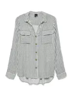 VERO MODA Blúzka 'VMBUMPY'  tmavomodrá / biela