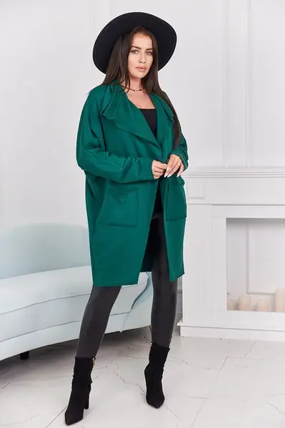 Pelerína s kapsami tmavě zelená