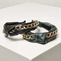 Alice Band with Chain 2-Pack black/bottlegreen