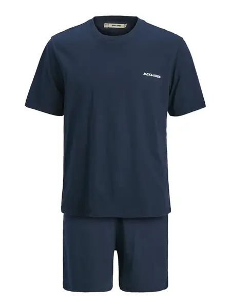 JACK & JONES Krátke pyžamo 'JACEverest'  námornícka modrá / biela
