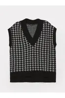 LC Waikiki Dámský oversize pletený svetr se vzorem V-Neck