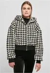 Dámská krátká oversized bunda AOP Sherpa blackhoundstooth