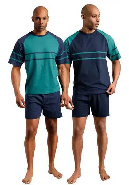 LE JOGGER Krátke pyžamo  námornícka modrá / petrolejová