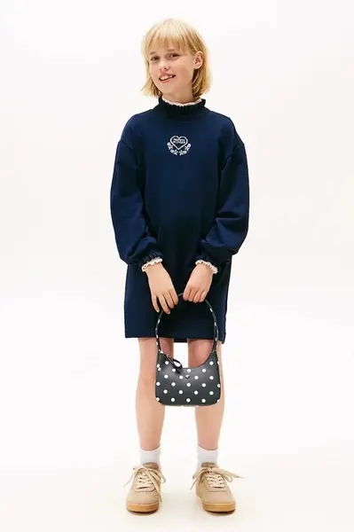 Dívčí šaty Tommy Hilfiger tmavomodrá barva, mini, KG0KG08795