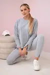 Komplet s oversize halenkou šedé barvy