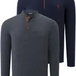 DOUBLE SET V4009 DEWBERRY MEN'S SWEATSHIRT-NAVY - ANTHRACITE
