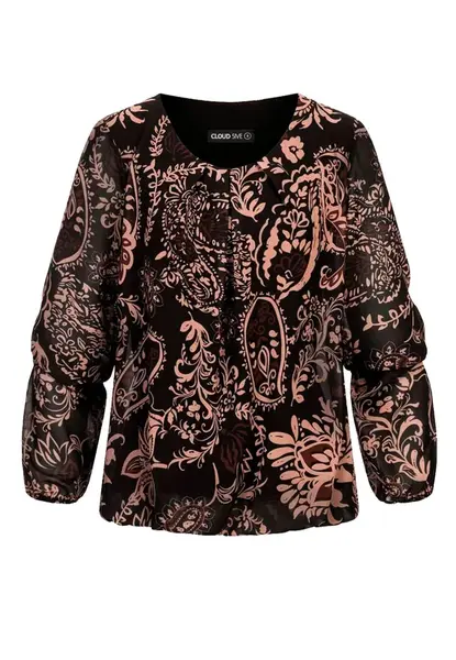 Cloud5ive Blúzka  béžová / hnedá / čierna