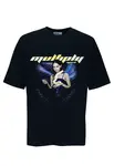 Multiply Apparel Tričko  svetlomodrá / čierna / biela