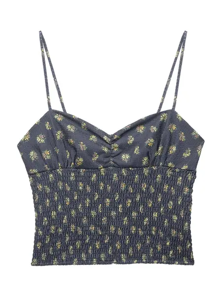 Pull&Bear Top 'PACIFIC'  námornícka modrá / žltá / zelená / staroružová