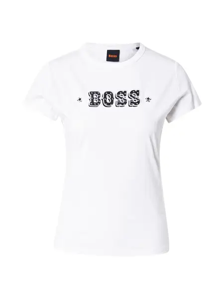 BOSS Tričko 'C_Endora_1'  čierna / strieborná / biela