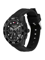 TOMMY HILFIGER Analógové hodinky 'Regatta'  svetlosivá / červená / čierna / biela