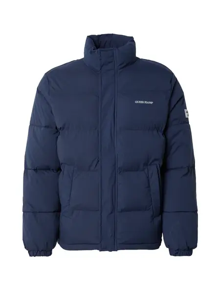 GUESS JEANS Zimná bunda  námornícka modrá / biela