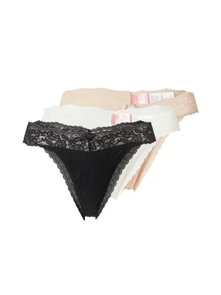 Hunkemöller Tangá 'Madison'  béžová / čierna / biela