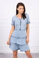 marka niezdefiniowana Strečové džínové šaty s výstřihem na zip S/M-L/XL
