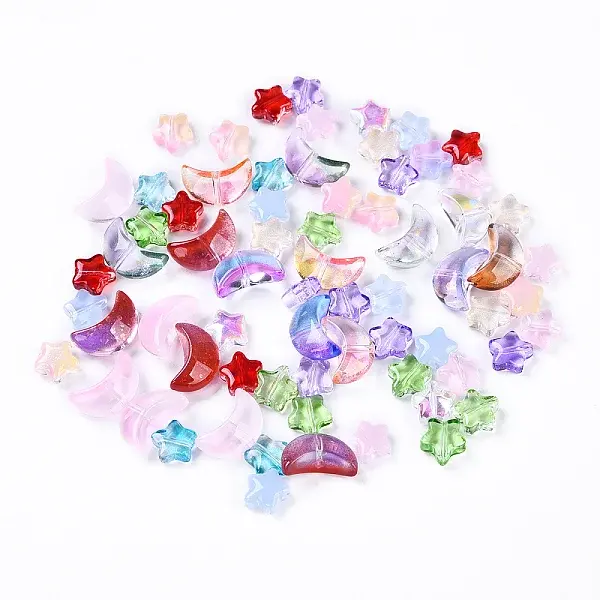 70Pcs Transparent Glass Beads