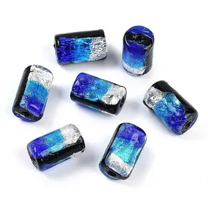 Handmade Silver Foil Glass Beads