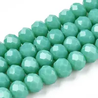 Opaque Solid Color Glass Beads Strands