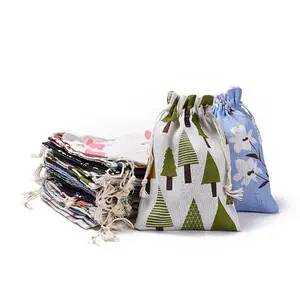 Polycotton(Polyester Cotton) Packing Pouches Drawstring Bags
