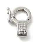 Brass Micro Pave Clear Cubic Zirconia Twister Clasps