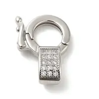 Brass Micro Pave Clear Cubic Zirconia Twister Clasps
