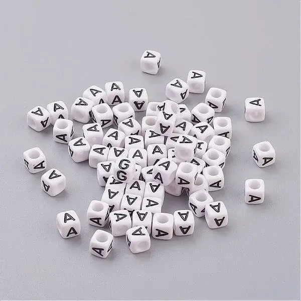 Letter A Cube Acrylic Beads