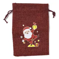 Christmas Theme Jute Cloth Storage Bags