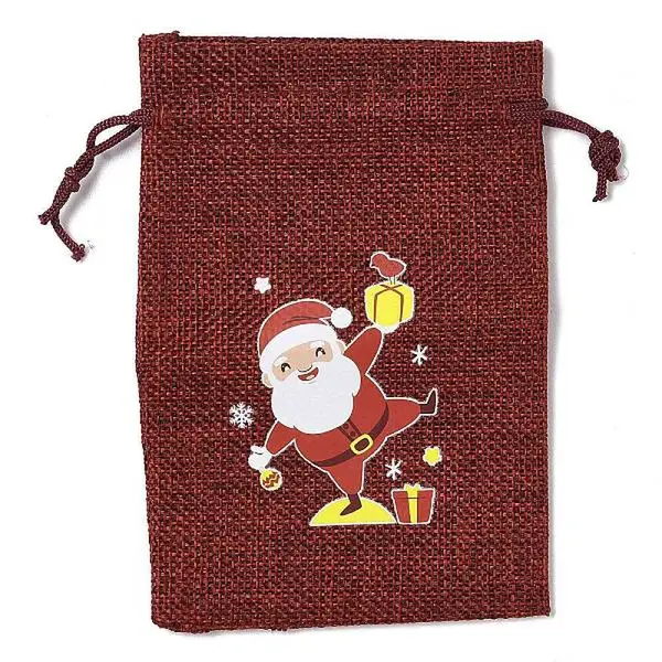 Christmas Theme Jute Cloth Storage Bags