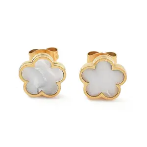 Flower Shell Stud Earrings