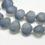 Frosted Electroplate Glass Shell Beads Strands