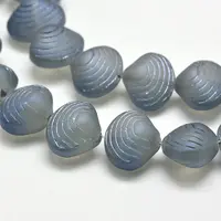 Frosted Electroplate Glass Shell Beads Strands